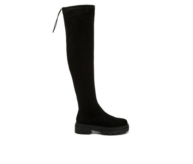 Women's London Rag Babette Over The Knee Boots in Black color