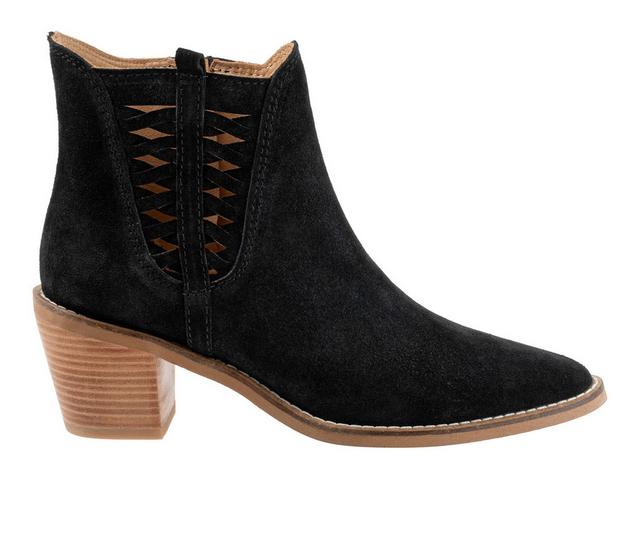 Women's Bueno Veronika Heeled Booties in Black Suede color