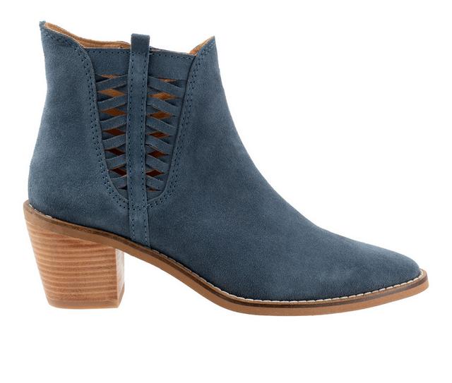 Women's Bueno Veronika Heeled Booties in Indigo Suede color