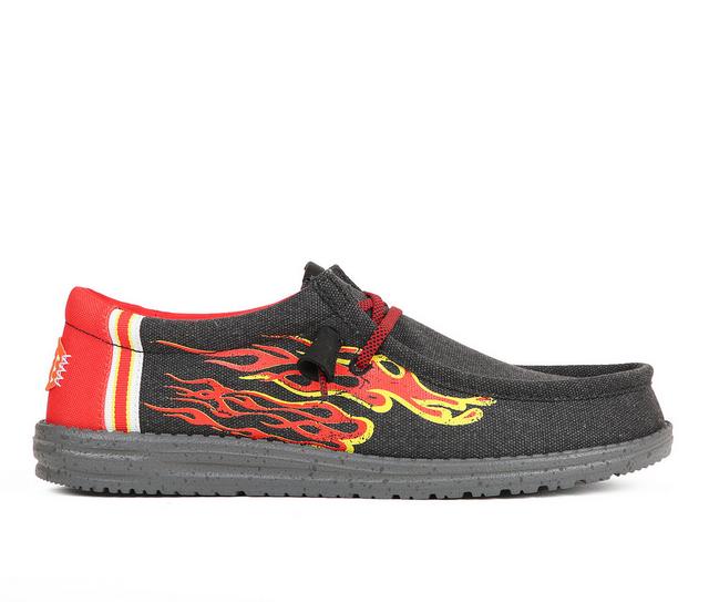 Men's HEYDUDE Wally Funk Hot Wheels Casual Shoes in Black Multi color