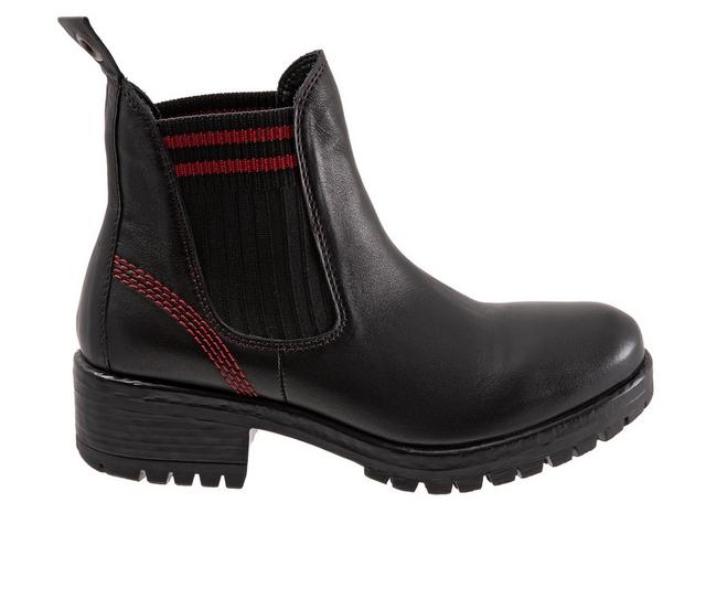 Women's Bueno Florida Chelsea Booties in Black/Red Knit color