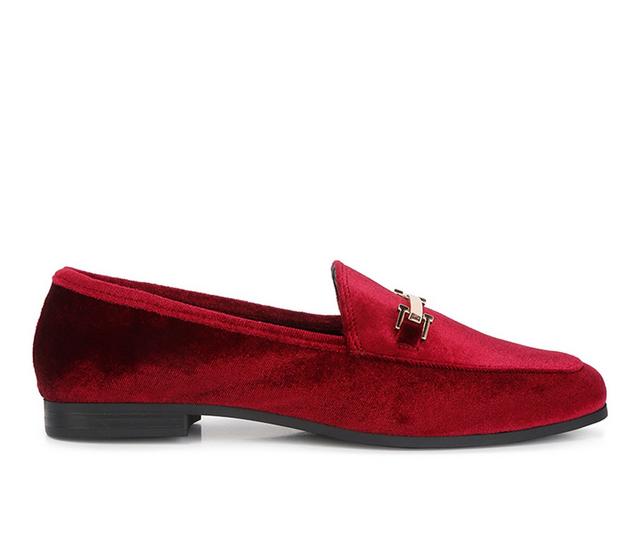 Women's London Rag Evelio Loafers in Burgundy color