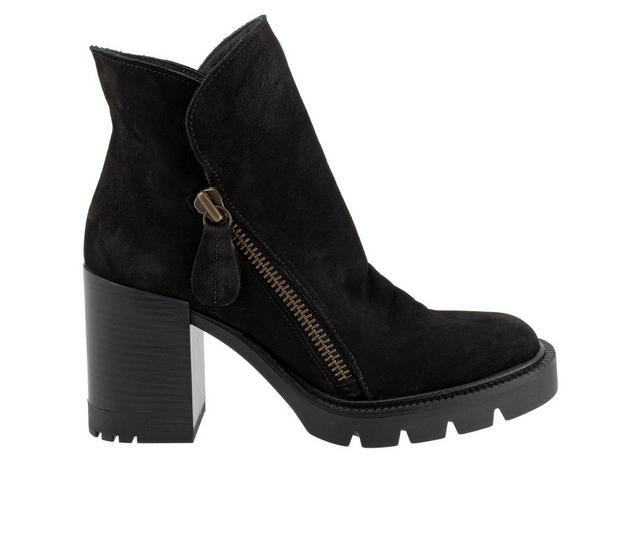Women's Bueno Elliott Heeled Booties in Black Nubuck color