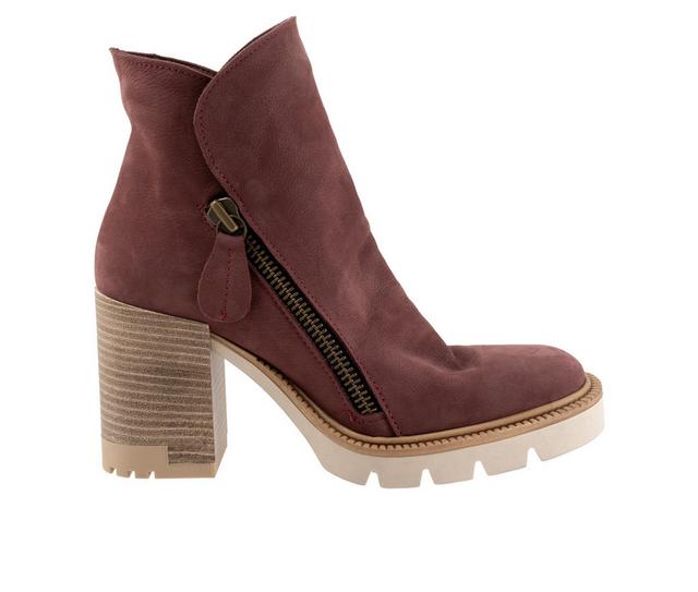 Women's Bueno Elliott Heeled Booties in Dk Wine Nubuck color
