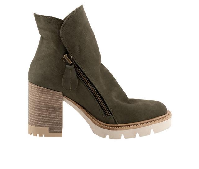 Women's Bueno Elliott Heeled Booties in Army Nubuck color