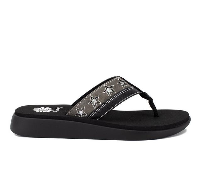 Women's Yellow Box Glade Flip-Flops in Black color