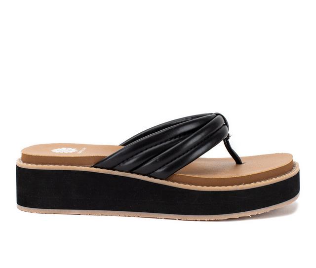 Women's Yellow Box Hasani Flip-Flops in Black color