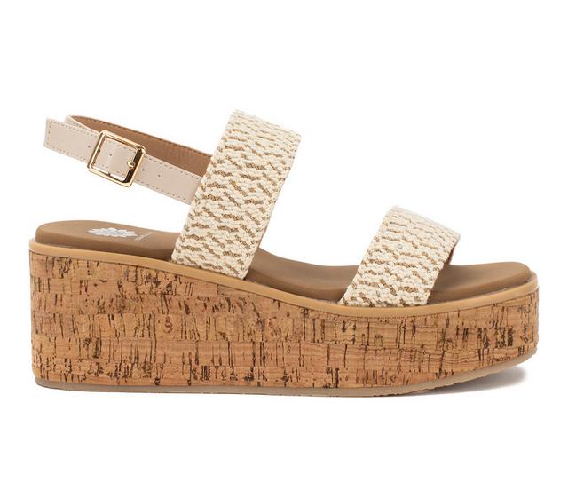 Women's Yellow Box Jeju Wedge Sandals in Cream color