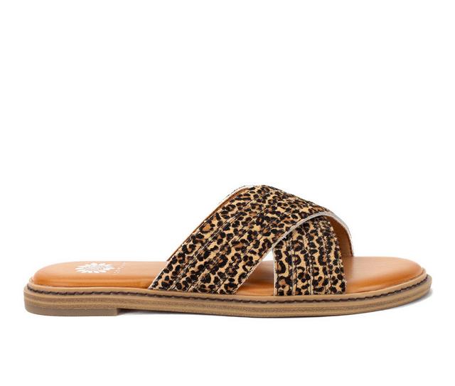 Women's Yellow Box Linta Sandals in Leopard color