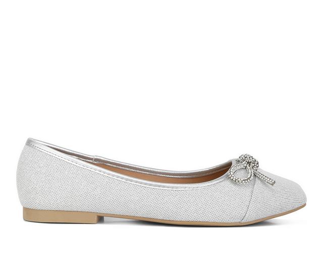 Women's London Rag Gizeh Flats in Silver color