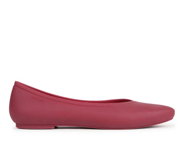 Women's Crocs Brooklyn Pointed Flat in Beetroot color