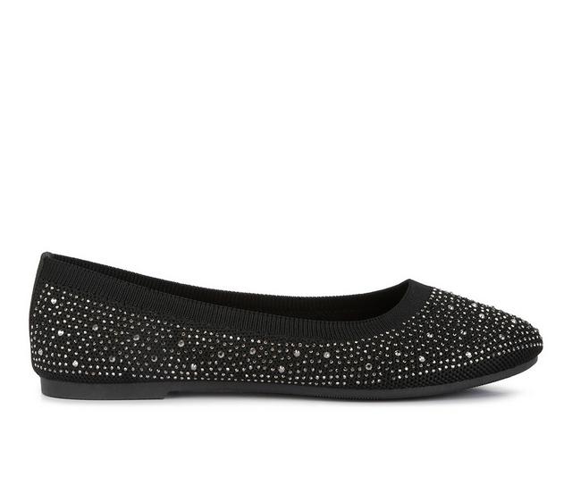 Women's London Rag Rhinestone Ballet Flats in Black color