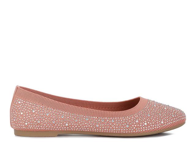 Women's London Rag Rhinestone Ballet Flats in Pink color