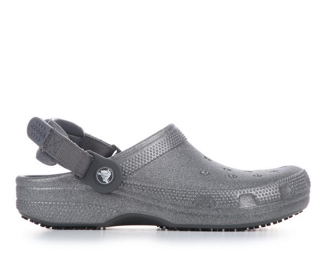 Adults' Crocs Work Classic Work Graphic Slip Resistant Clogs in  Grey Glitter color