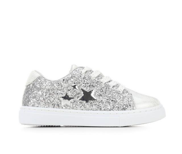 Girls' Kensie Girl Toddler & Little Kid Sydney Sneakers in Silver Glitter color