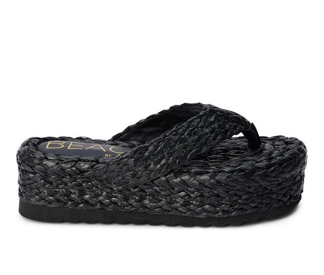 Women's Beach by Matisse Sailor Espadrille Platform Flip-Flops in Black color