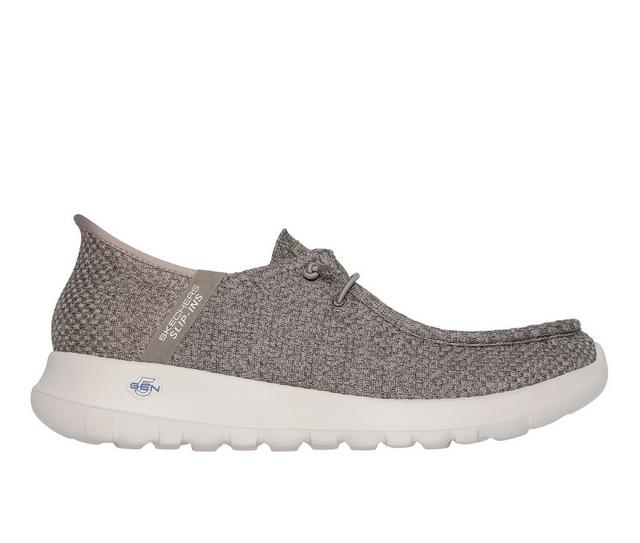 Men's Skechers Go Go Walk Max Halyco Slip-On Shoes in Taupe color