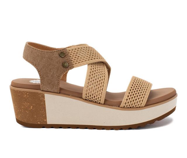 Women's Yellow Box Marnie Wedge Sandals in Sand color