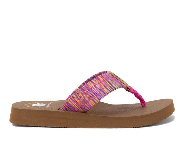 Women's Yellow Box Nadia Flip-Flops in Fuchsia Multi color