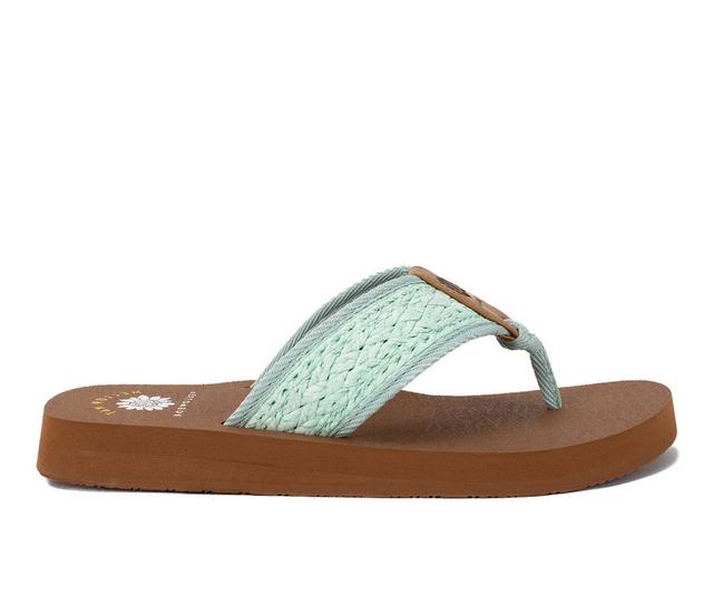Women's Yellow Box Narina Flip-Flops in Mint color