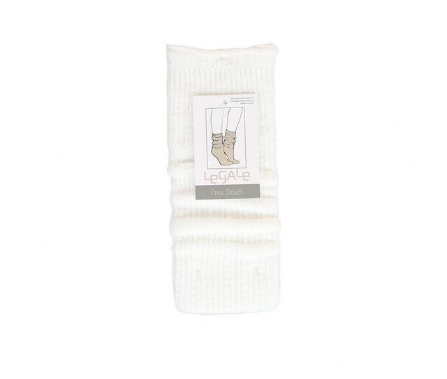 LEGALE Pique Stitch Slouch Socks Socks in WHITE color