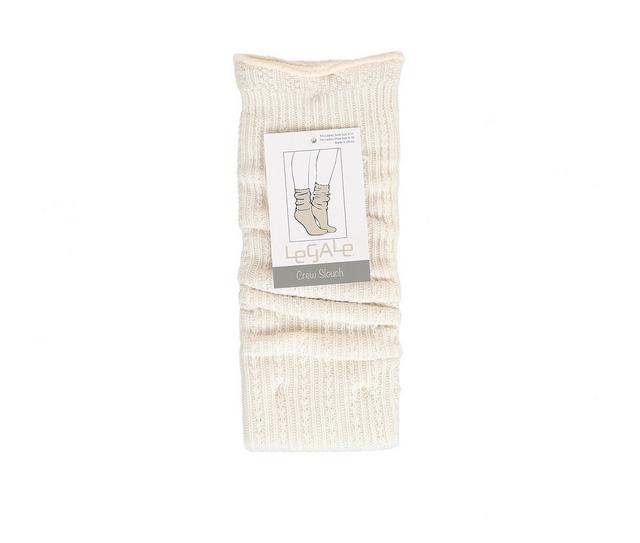 LEGALE Pique Stitch Slouch Socks Socks in IVORY color