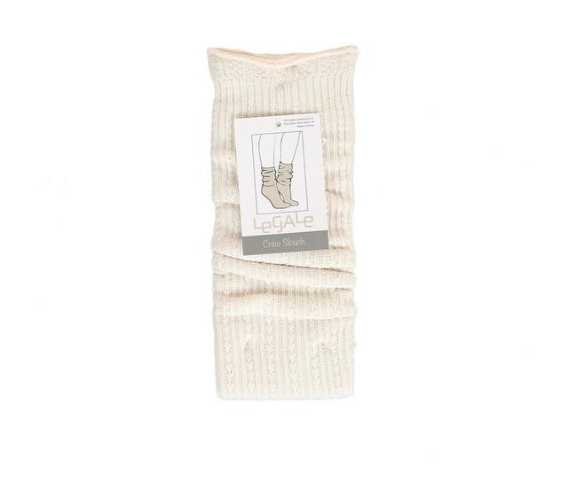 LEGALE Pique Stitch Slouch Socks Socks in IVORY color