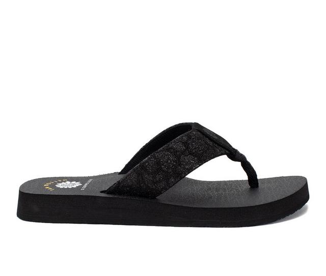 Women's Yellow Box Neva Flip-Flops in Black color