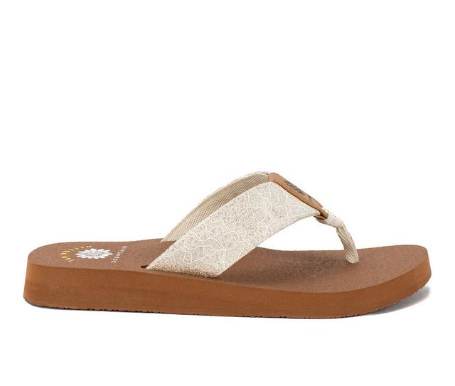 Women's Yellow Box Neva Flip-Flops in Ivory color