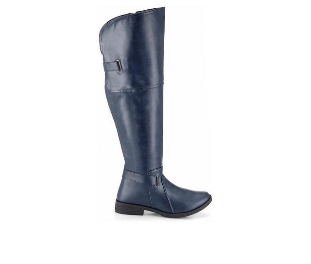 Women's Henry Ferrara Sarit Knee High Boots in Navy color