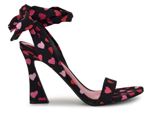 Women's Nine West Kobs Dress Sandals in Black Heart color