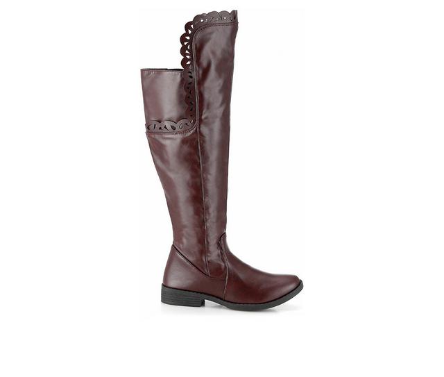 Women's Henry Ferrara Charm-504 Knee High Boots in Burgundy color