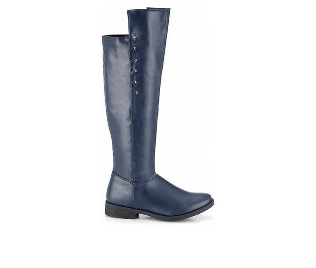 Women's Henry Ferrara Charm-501 Knee High Boots in Navy color