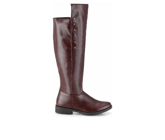 Women's Henry Ferrara Charm-501 Knee High Boots in Burgundy color