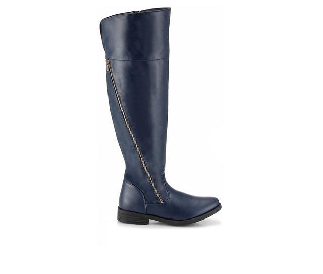 Women's Henry Ferrara Charm-502 Knee High Boots in Navy color