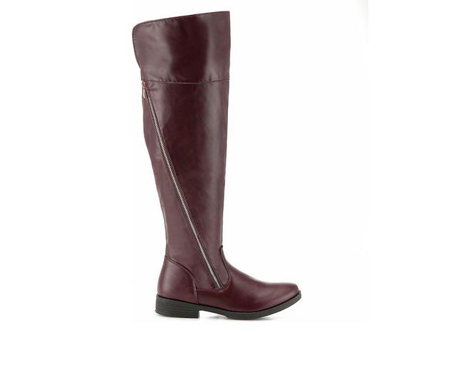 Women's Henry Ferrara Charm-502 Knee High Boots in Burgundy color