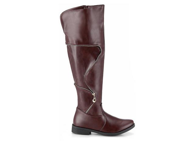 Women's Henry Ferrara Charm-506 Knee High Boots in Burgundy color