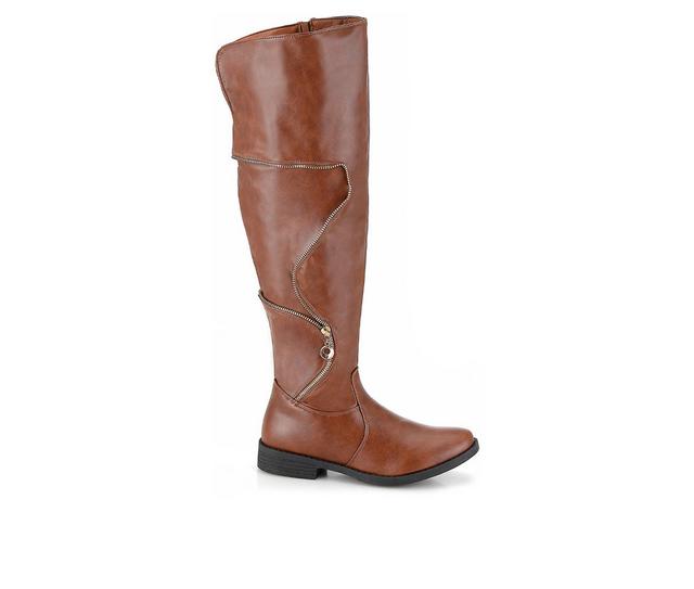 Women's Henry Ferrara Charm-506 Knee High Boots in Cognac color