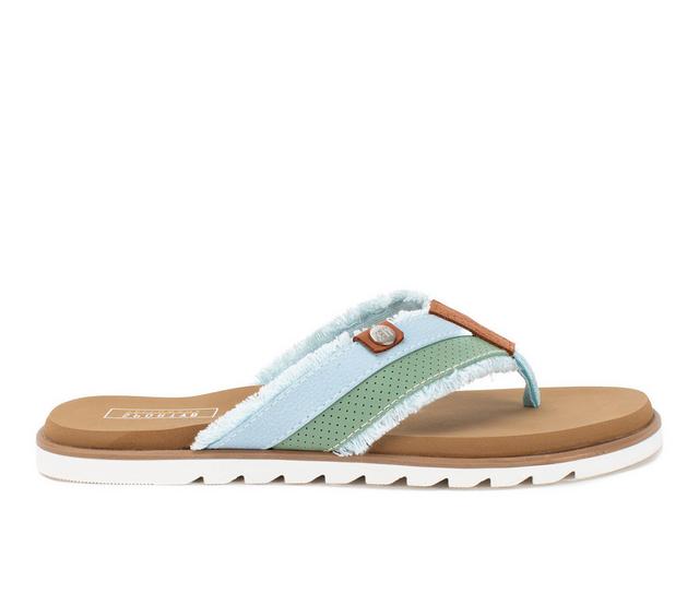 Women's Yellow Box Sunshine Flip-Flops in Blue Multi color