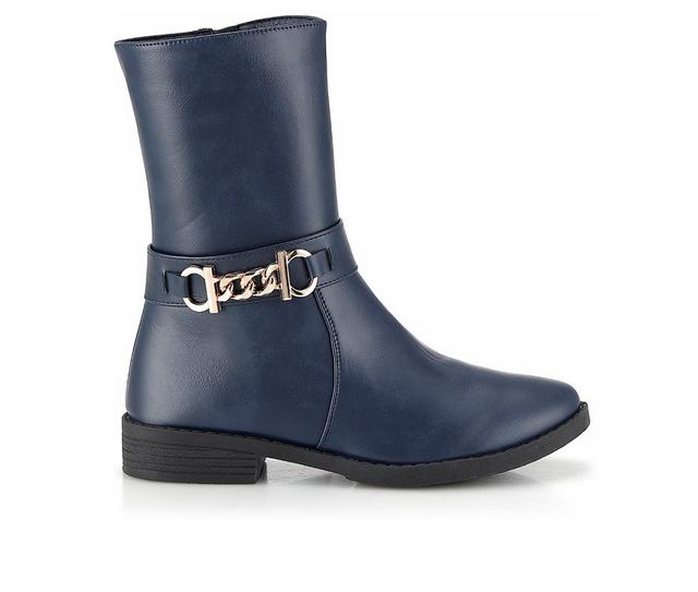 Women's Henry Ferrara Charm-509 Mid Calf Boots in Navy color