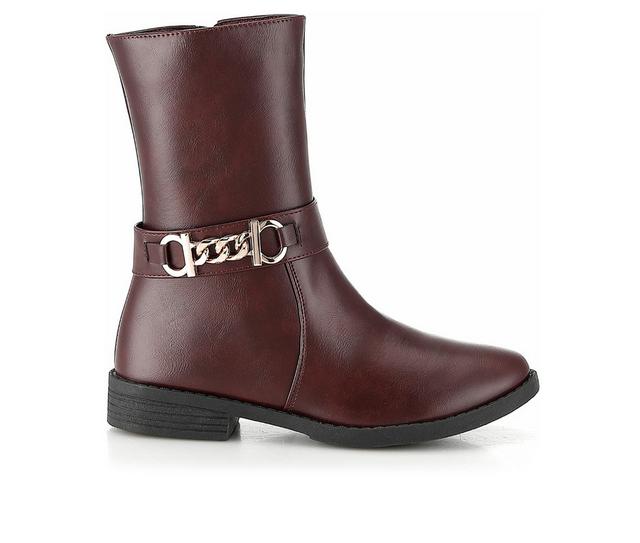 Women's Henry Ferrara Charm-509 Mid Calf Boots in Burgundy color