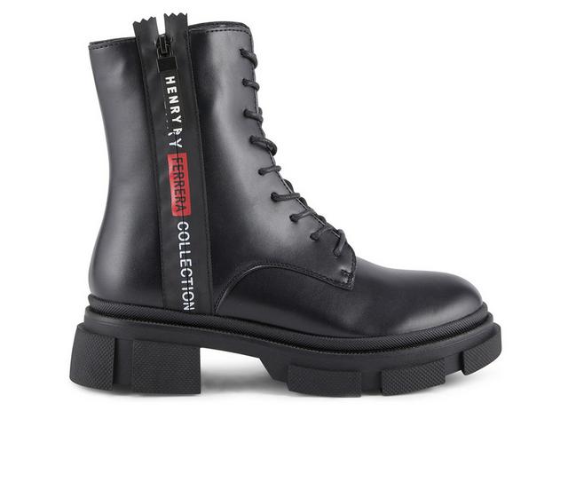 Women's Henry Ferrara Cali-200 Combat Boots in Black color