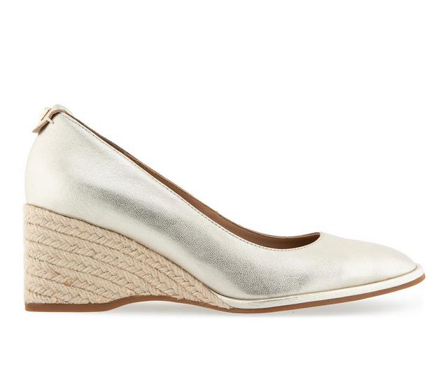 Women's Aerosoles Aurora Wedge Pumps in Soft Gold Leath color