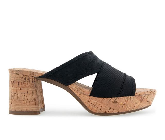 Women's Aerosoles Carma Platform Dress Sandals in Black Combo Ela color