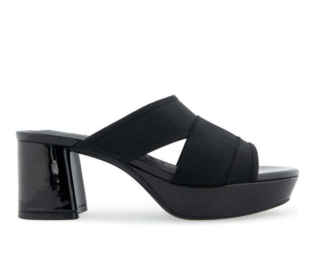 Women's Aerosoles Carma Platform Dress Sandals in Black Elastic color