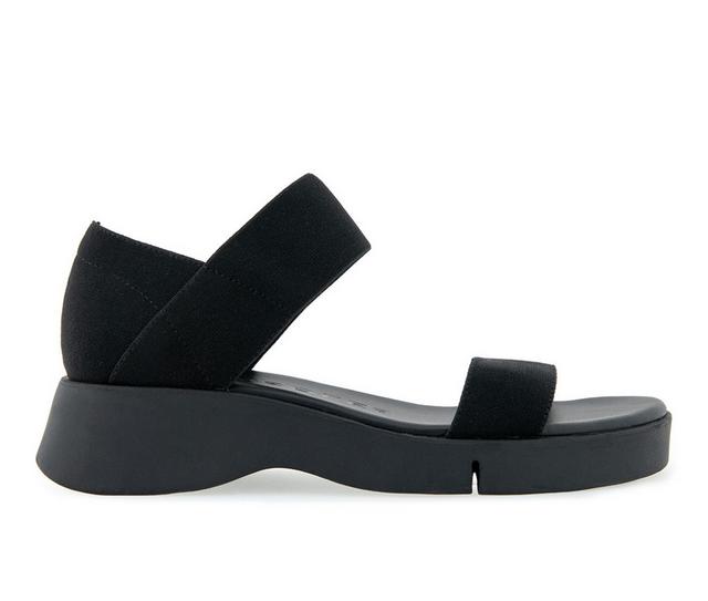 Women's Aerosoles Freedom Wedge Sandals in Black Elastic color