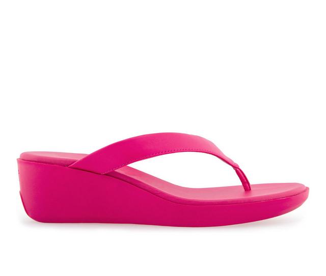 Women's Aerosoles Isha Wedge Flip-Flops in Virtual Pink color