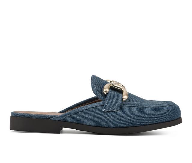 Women's White Mountain Castor Mules in Vintage Blue color