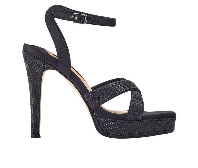 Women's Lady Couture Daisy Stiletto Sandals in Black color