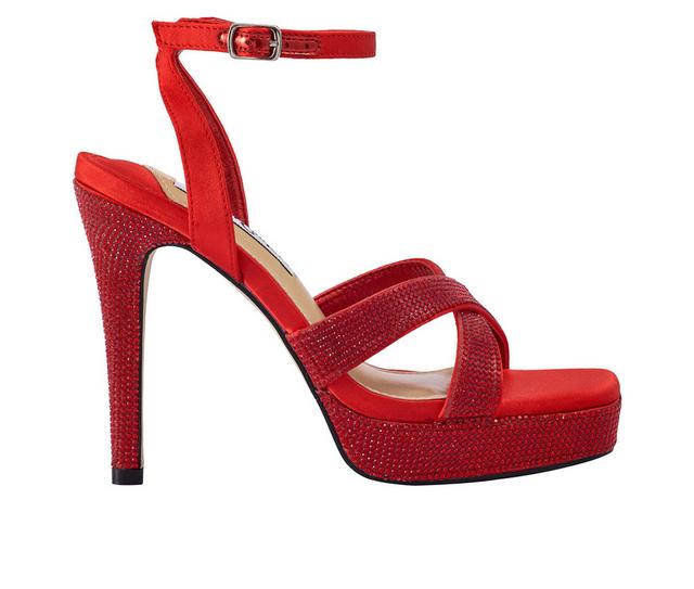 Women's Lady Couture Daisy Stiletto Sandals in Red color